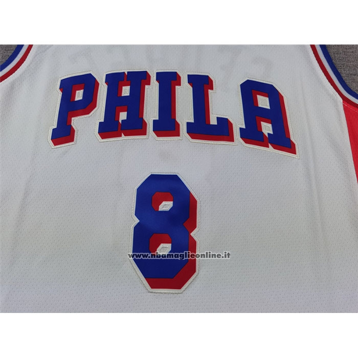 Maglia Philadelphia 76ers Paul George #8 Association 2024-25 Bianco